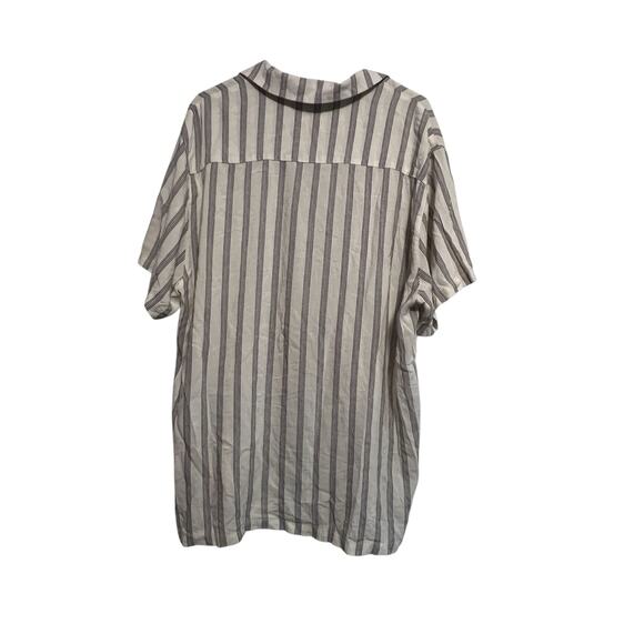 No Boundaries Button Down Collard Dress Shirt  Mens SIze XL  Cream Blue Stripes - Picture 5 of 5